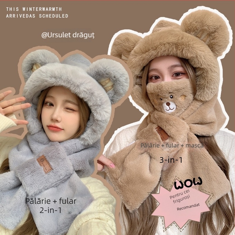 Set acrilic fular și mănuși pentru adulți, unisex, pentru iarnă