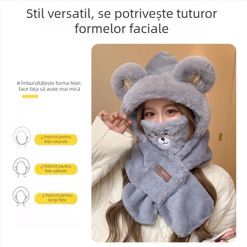 Set acrilic fular și mănuși pentru adulți, unisex, pentru iarnă