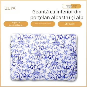 Zhuoyi husă rezistentă la șocuri pentru laptop și tabletă, model cu flori, căptușeală din poliester, stil urban simplu