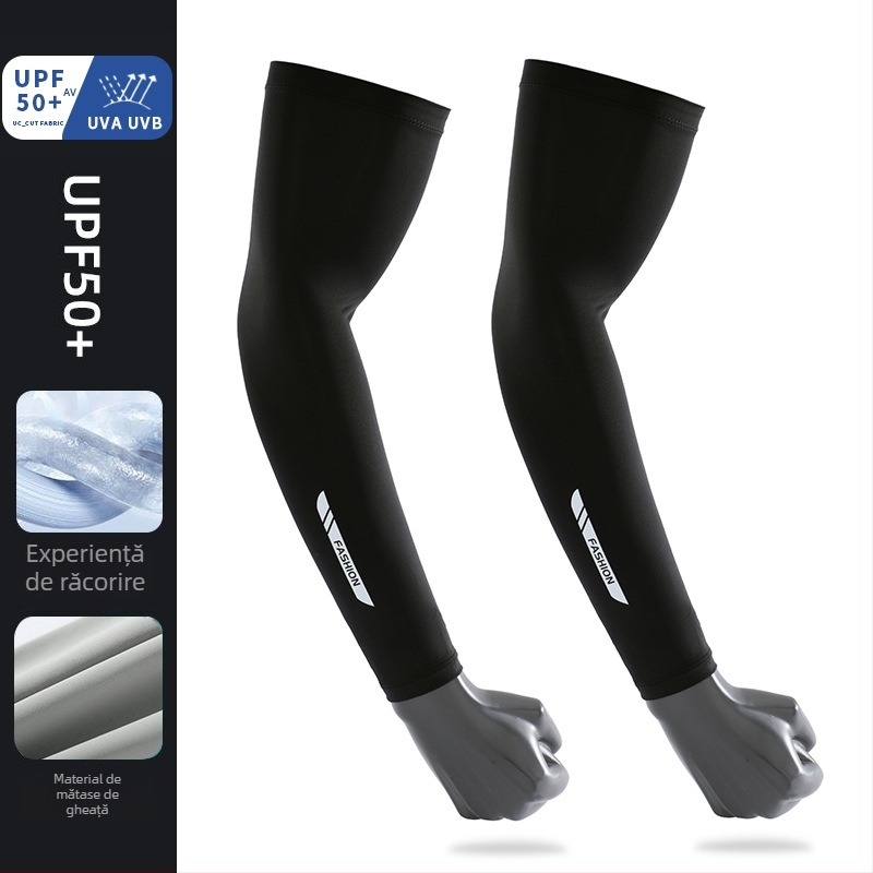 Manșete de protecție solară pentru bărbați, țesătură nylon 71-80%, textură ice silk, uscare rapidă, pentru ciclism, conducere și pescuit