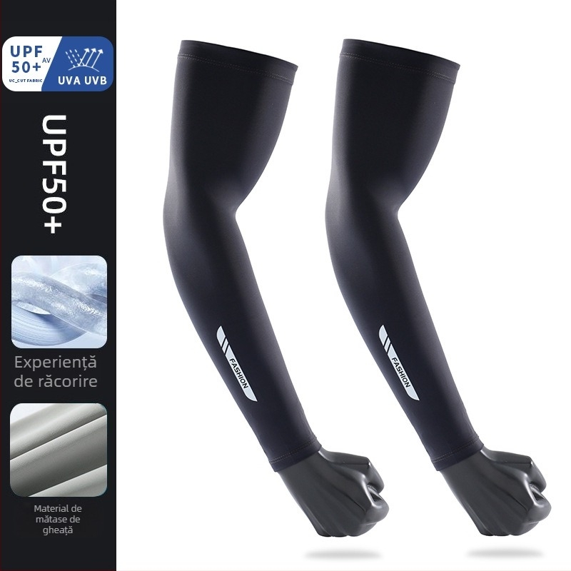 Manșete de protecție solară pentru bărbați, țesătură nylon 71-80%, textură ice silk, uscare rapidă, pentru ciclism, conducere și pescuit