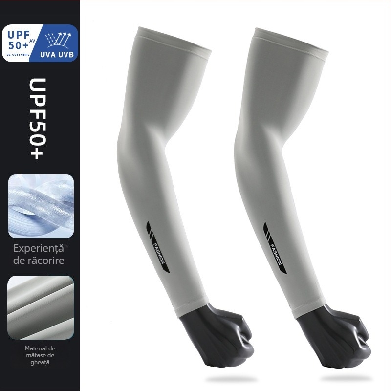 Manșete de protecție solară pentru bărbați, țesătură nylon 71-80%, textură ice silk, uscare rapidă, pentru ciclism, conducere și pescuit