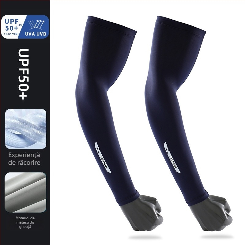 Manșete de protecție solară pentru bărbați, țesătură nylon 71-80%, textură ice silk, uscare rapidă, pentru ciclism, conducere și pescuit