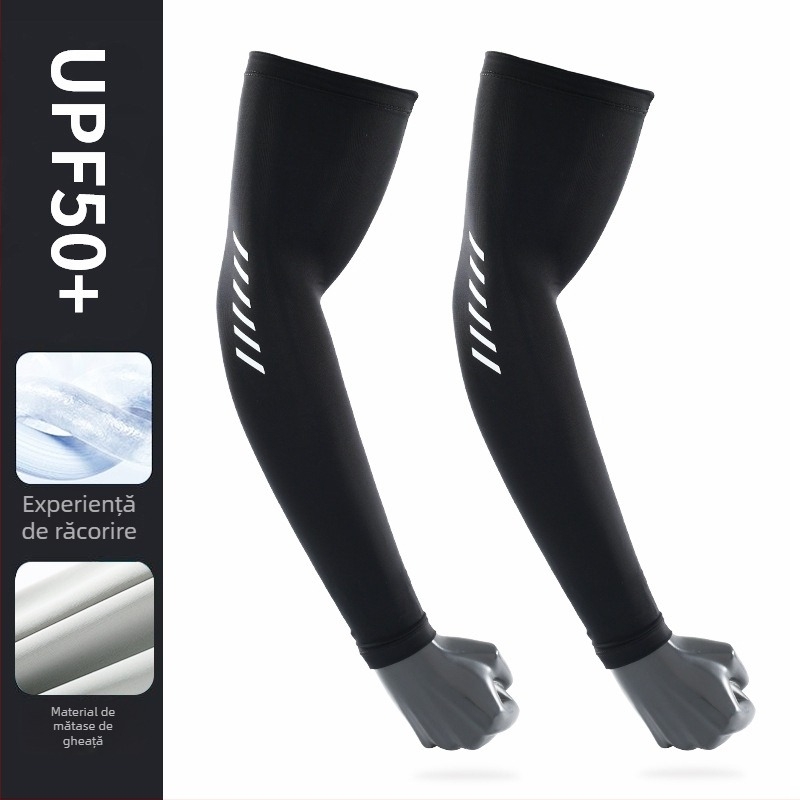 Manșete de protecție solară pentru bărbați, țesătură nylon 71-80%, textură ice silk, uscare rapidă, pentru ciclism, conducere și pescuit