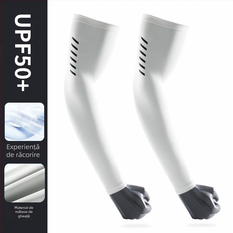 Manșete de protecție solară pentru bărbați, țesătură nylon 71-80%, textură ice silk, uscare rapidă, pentru ciclism, conducere și pescuit