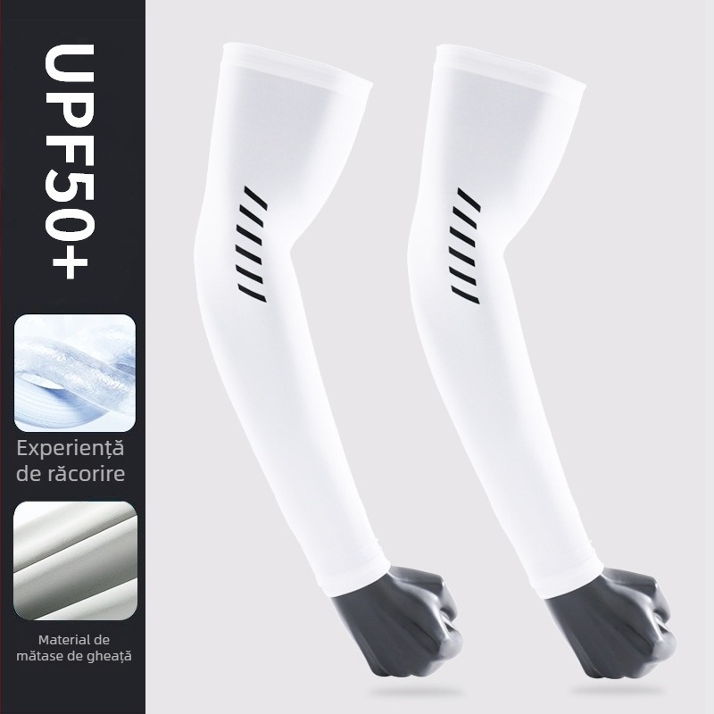 Manșete de protecție solară pentru bărbați, țesătură nylon 71-80%, textură ice silk, uscare rapidă, pentru ciclism, conducere și pescuit