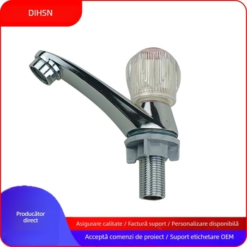 Robinet de chiuvetă, aliaj de zinc, structură monobloc, finisaj electroplacat, miez de supapă din cupru