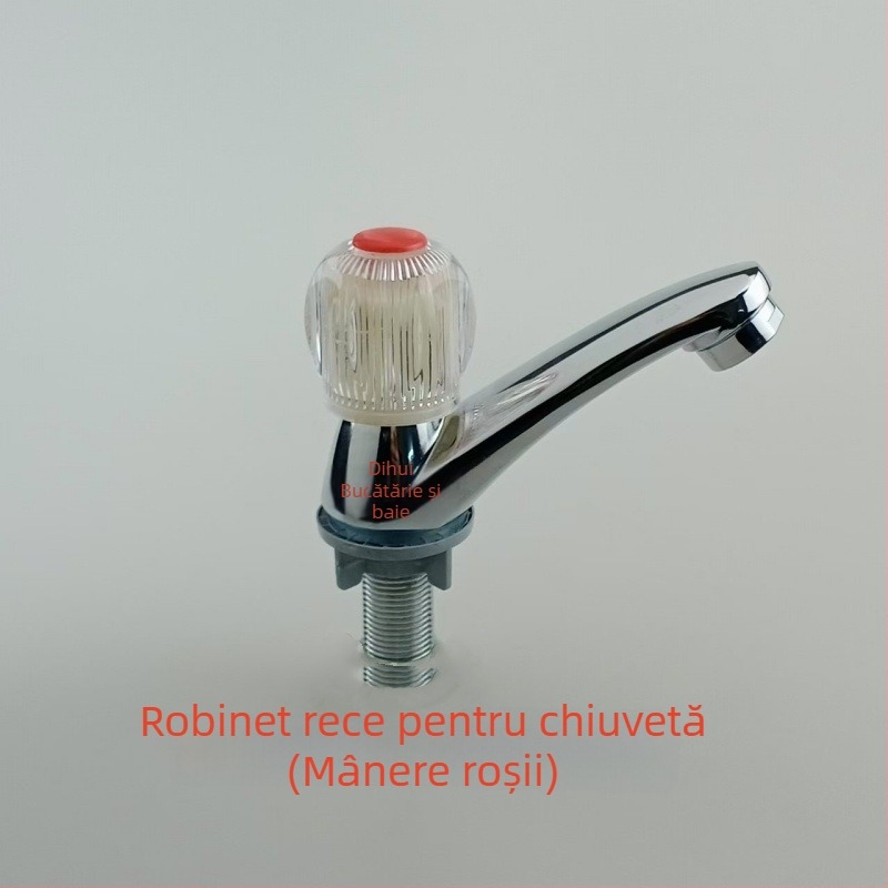 Robinet de chiuvetă, aliaj de zinc, structură monobloc, finisaj electroplacat, miez de supapă din cupru