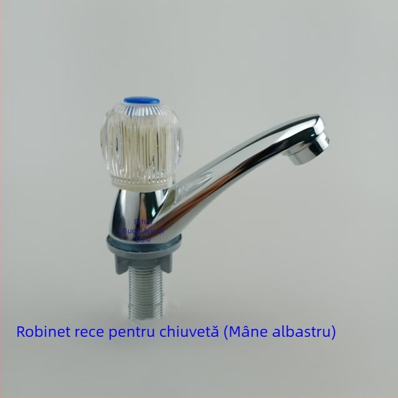 Robinet de chiuvetă, aliaj de zinc, structură monobloc, finisaj electroplacat, miez de supapă din cupru