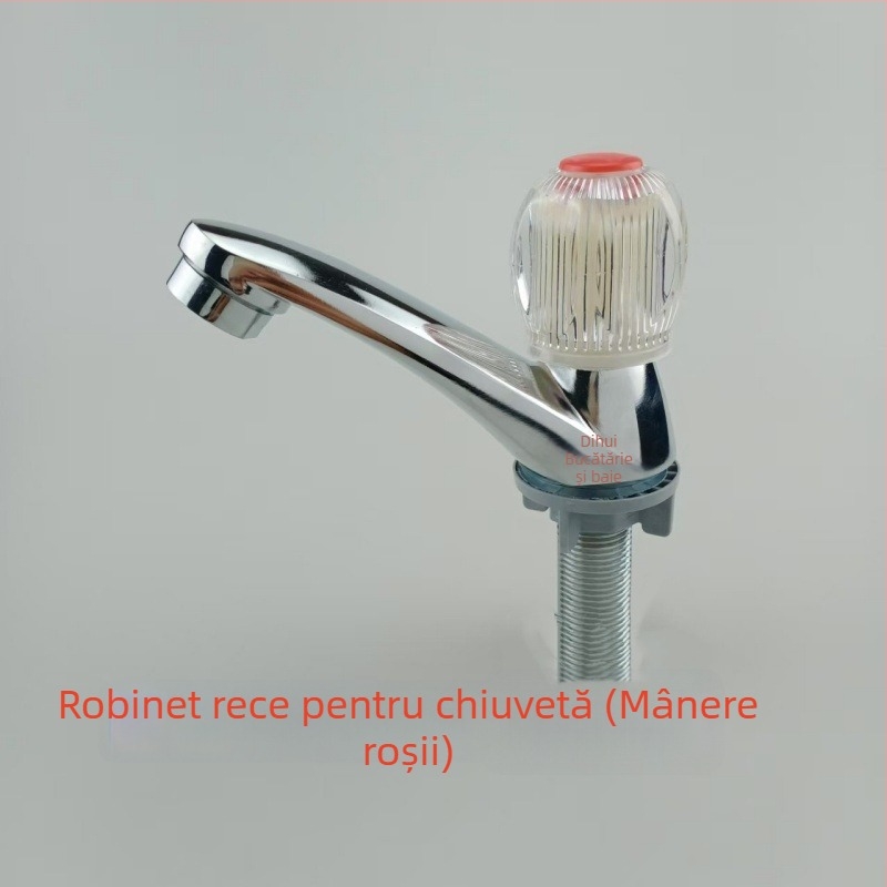 Robinet de chiuvetă, aliaj de zinc, structură monobloc, finisaj electroplacat, miez de supapă din cupru