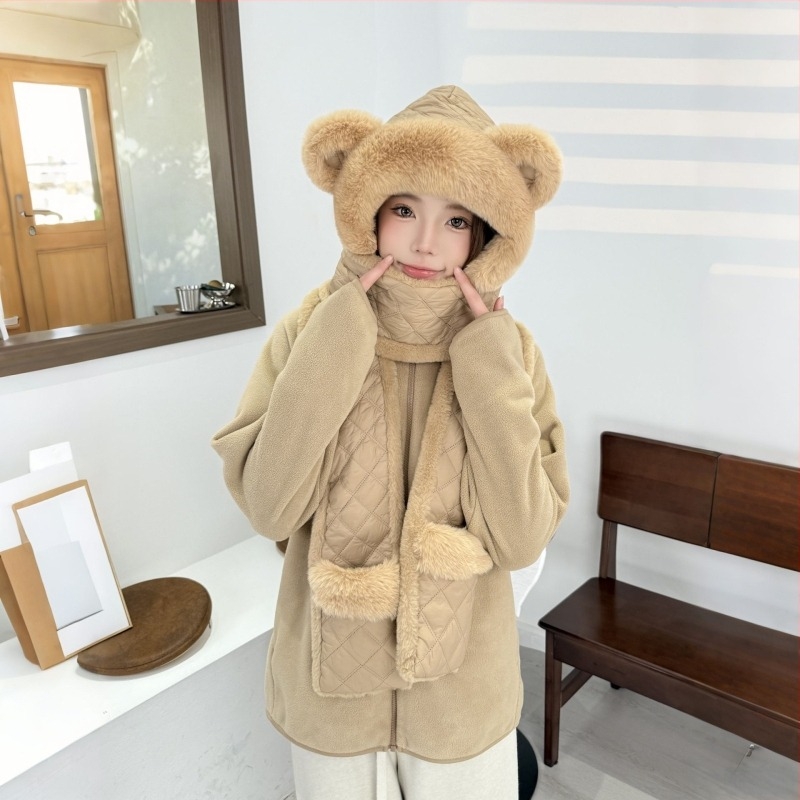 Set două piese: căciulă și fular, impermeabil la vânt și cald, poliester, unisex pentru adulți, vopsire tie-dye, pentru iarnă, primăvară și toamnă