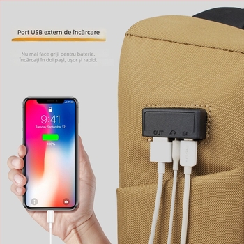 Chunlong Cld8009 Rucsac pentru laptop – respirabil, poliester 600D, închidere cu fermoar, compartimente interne pentru laptop și telefon, stil business