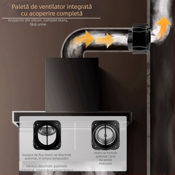 Valvă unidirecțională de stopare a fumului pentru hota de bucătărie Fotile, rezistentă la foc, oțel carbon, stil lux ușor