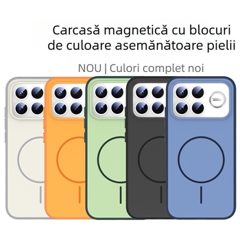 Carcasă de protecție Redmi K90 cu închidere magnetică, margine 2-în-1 moale și panou spate dur din acril, finisaj mat, antiamprente, două butoane metalice independente