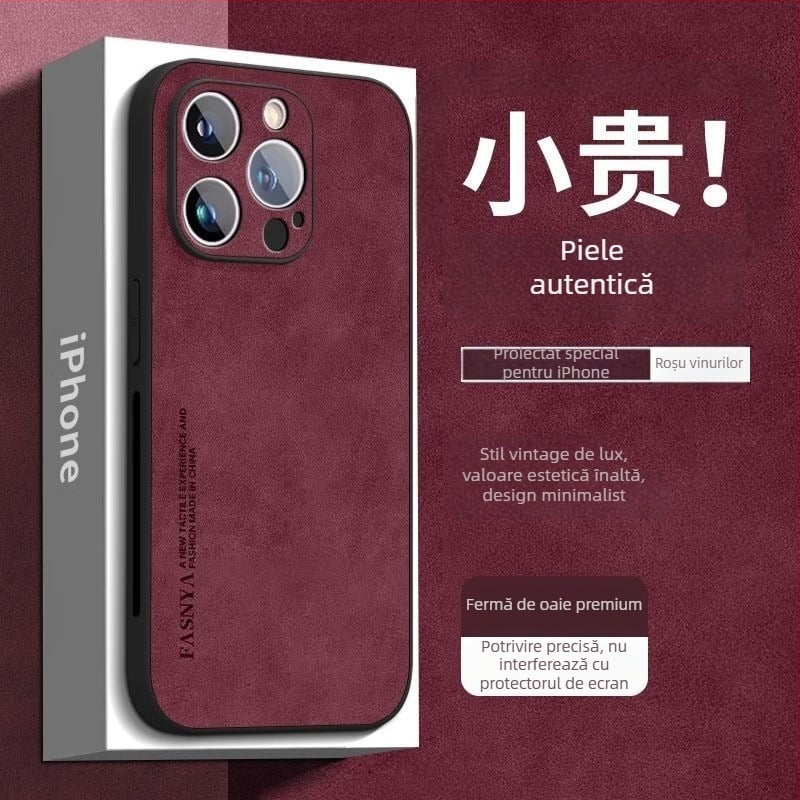 Husă pentru iPhone 14 – piele artificială, stil retro, asamblare