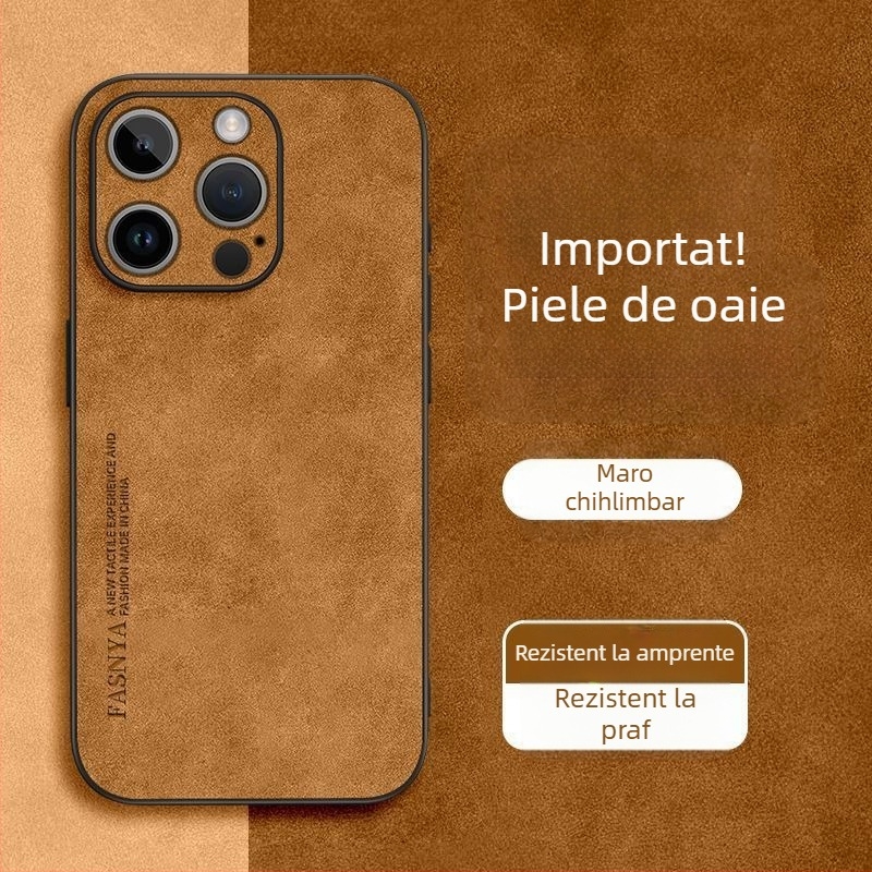 Husă pentru iPhone 14 – piele artificială, stil retro, asamblare