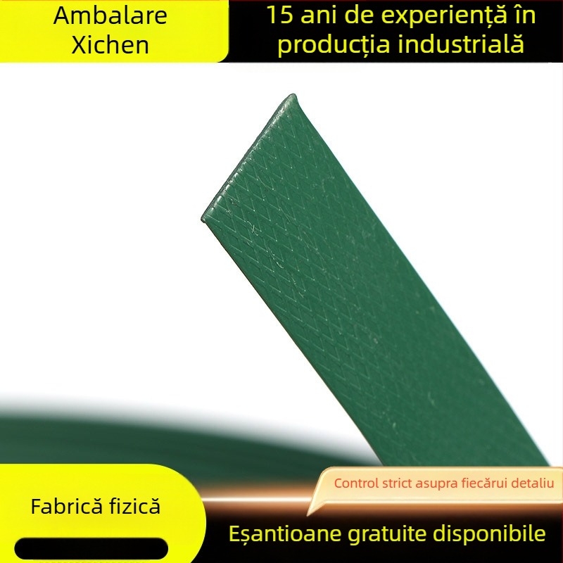 Bandă PET pentru ambalare manuală cu adeziv topit, modelele 1608/1609/1610, marca Xichen, rezistență la tracțiune 1000 N, greutate 20 kg