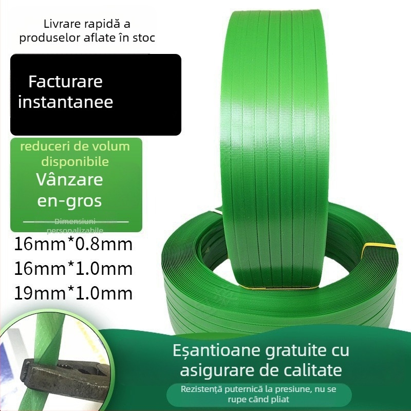 Bandă de ambalare PET Huge, model 1608, puternică, pentru ambalare