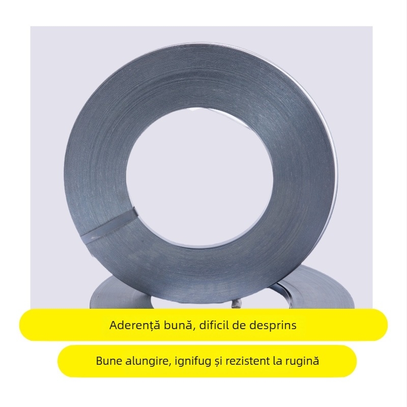 Bandă din oțel galvanizat pentru ambalarea produselor metalice, rezistență înaltă 850 MPa, grosime 0,5–1,0 mm, diametru intern tambur 300–400 mm