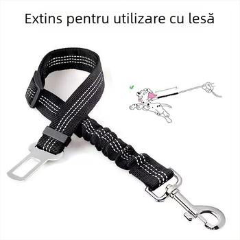 Centură de siguranță pentru câine în mașină – curea de tracțiune din nylon, reglabilă, retractabilă, Origine Zhejiang