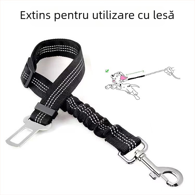 Centură de siguranță pentru câine în mașină – curea de tracțiune din nylon, reglabilă, retractabilă, Origine Zhejiang