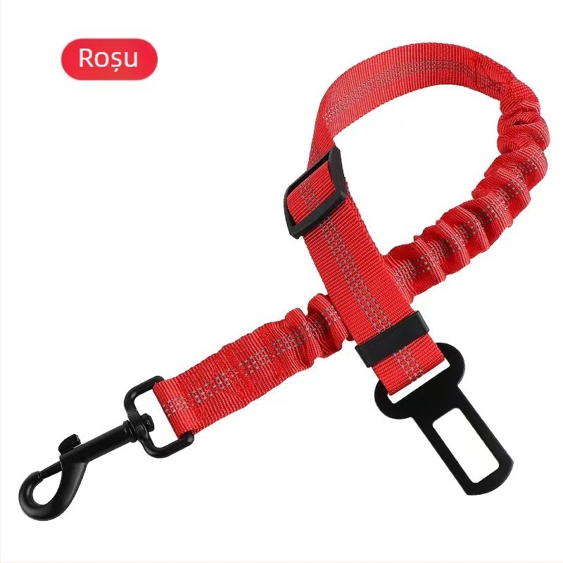 Centură de siguranță pentru câine în mașină – curea de tracțiune din nylon, reglabilă, retractabilă, Origine Zhejiang