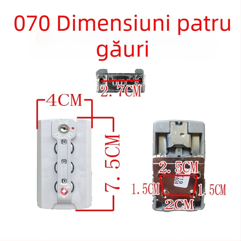 Cataramă pentru bagaje cu încuietoare cu parolă – material ABS, Anti-furt, piesă de înlocuire