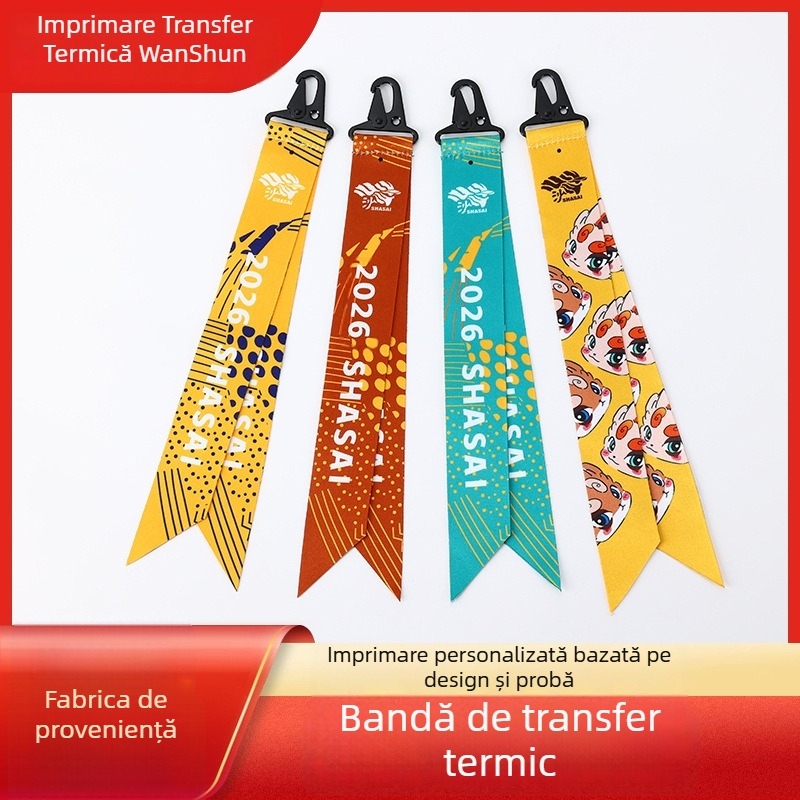 Panglică cu logo prin transfer termic - Poliester, Brand Wanshun, Potrivit pentru îmbrăcăminte, textile de casă