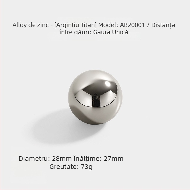 Mâner ușă garderob și dulap, aliaj de zinc, AB20001, finisaj electroplacat