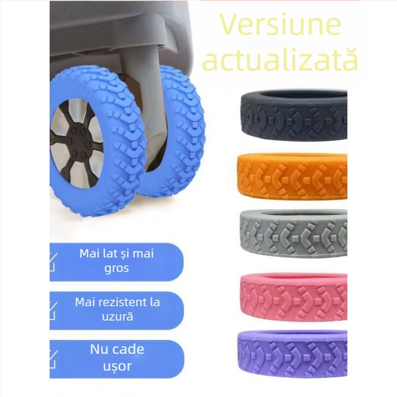 Protecție pentru roților bagajelor, generația a 3-a îmbunătățită, Material TPR, Silențioasă, Rezistentă la uzură, Absorbție de șocuri