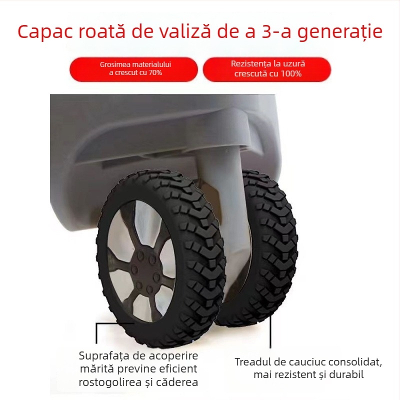Protecție pentru roților bagajelor, generația a 3-a îmbunătățită, Material TPR, Silențioasă, Rezistentă la uzură, Absorbție de șocuri