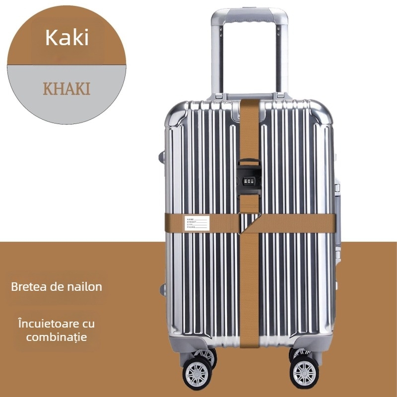 Curea pentru bagaje din nylon cu anti-furt, rezistență la șocuri și reducere a încărcăturii (Material: Nylon; Funcții: Anti-furt, Rezistență la șocuri, Reducere încărcătură; Brand: Producție proprie)