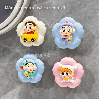 Mâner de ușă cu ventuză pentru uși glisante din sticlă și dulapuri, fără găuri, aliaj de zinc, model Cyp+3