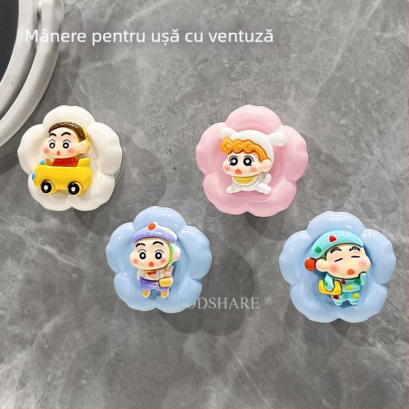 Mâner de ușă cu ventuză pentru uși glisante din sticlă și dulapuri, fără găuri, aliaj de zinc, model Cyp+3