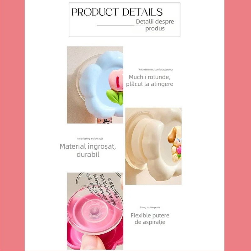 Mâner de ușă cu ventuză pentru uși glisante din sticlă și dulapuri, fără găuri, aliaj de zinc, model Cyp+3