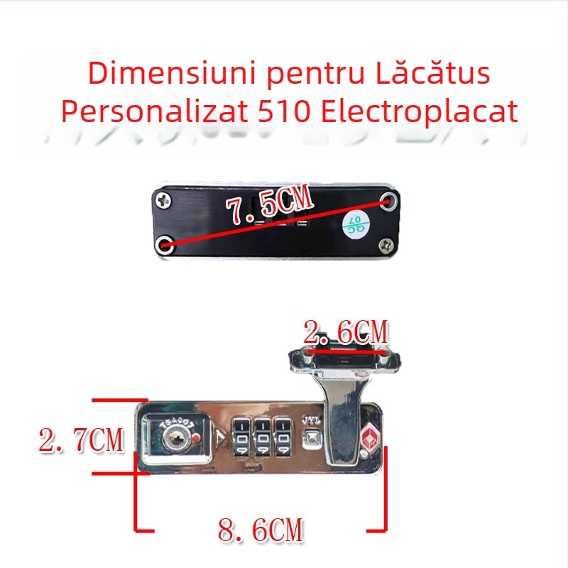 Piese pentru lacătul de bagaje TSA007 — Închidere cu parolă, ABS, Antifurt