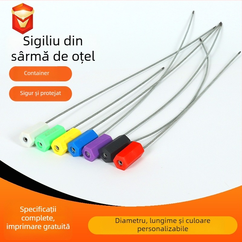 Ștampilă vamală pentru containere cu cablu de oțel, de unică folosință, carcasă din oțel galvanizat + ABS, imprimare gratuită, pentru logistică