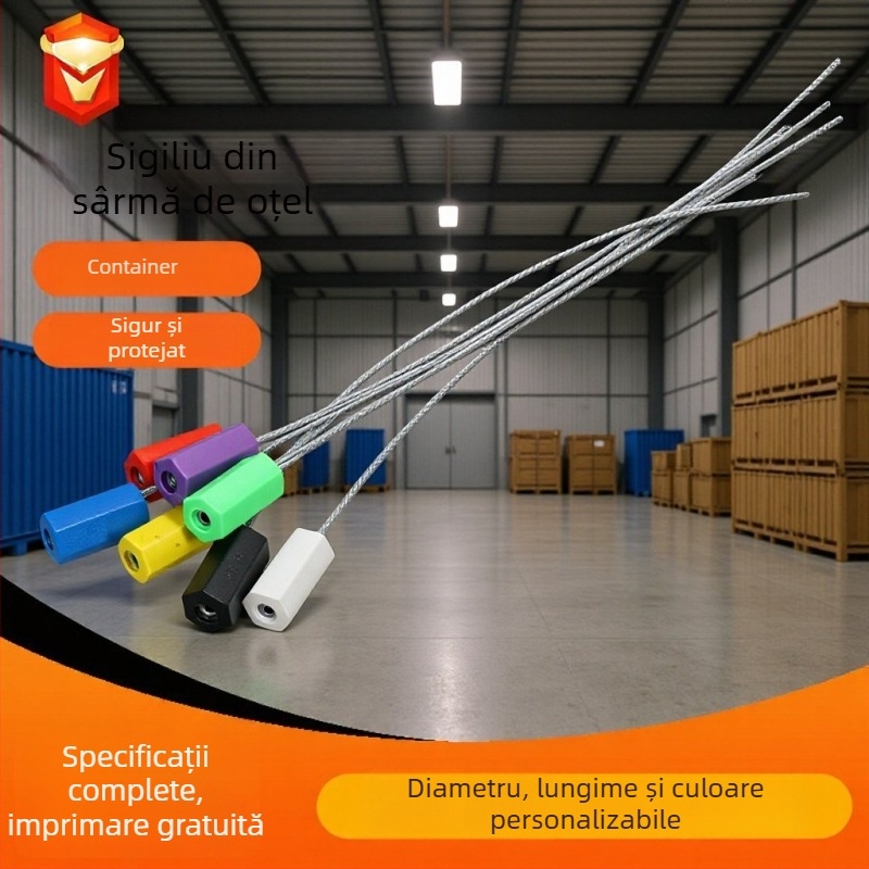 Ștampilă vamală pentru containere cu cablu de oțel, de unică folosință, carcasă din oțel galvanizat + ABS, imprimare gratuită, pentru logistică