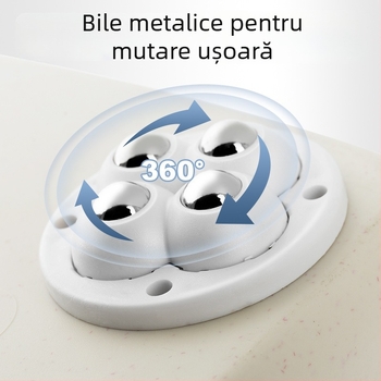 Bază cu roți universale pentru fundul cutiei de depozitare (4 role), bază autoadezivă, din plastic