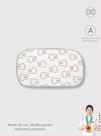 Pernă nor pentru nou-născuți — Bibione/Bibiwan — 100% bumbac — stil desene animate — vârstă 0–1 ani