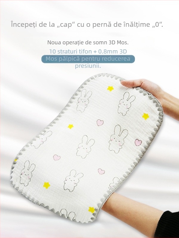 Pernă nor pentru nou-născuți — Bibione/Bibiwan — 100% bumbac — stil desene animate — vârstă 0–1 ani