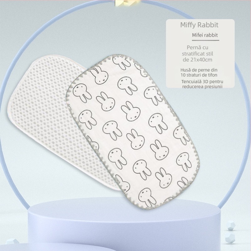 Pernă nor pentru nou-născuți — Bibione/Bibiwan — 100% bumbac — stil desene animate — vârstă 0–1 ani