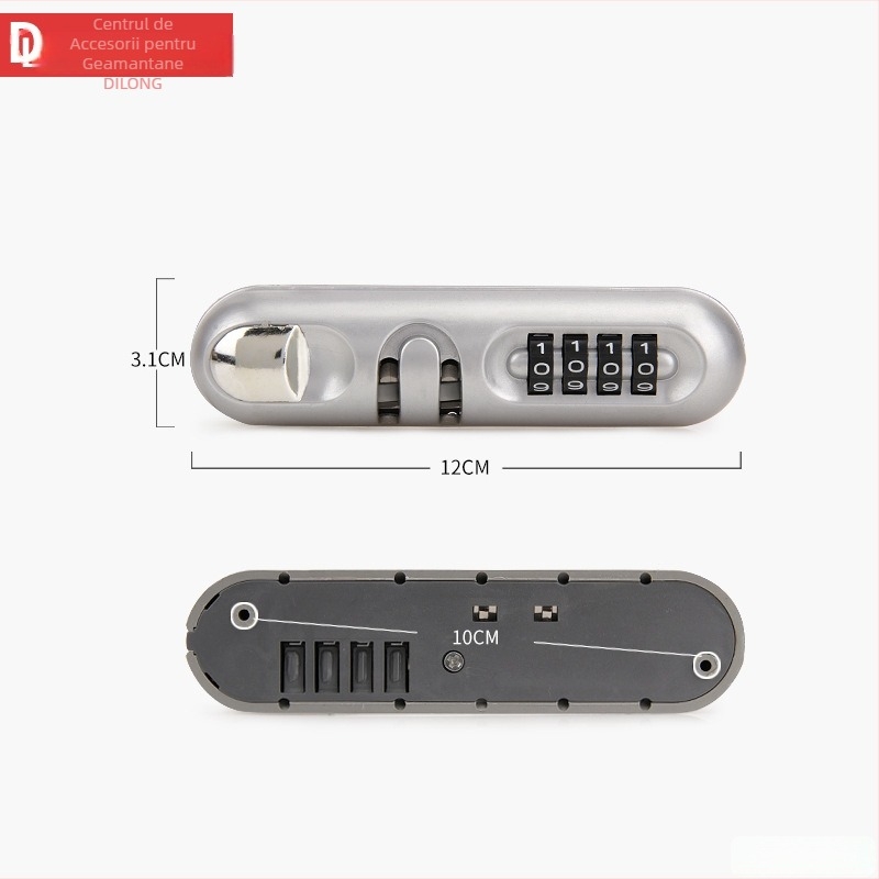 Lacăt pentru bagaje S006 din aliaj de zinc, tip lacăt-cutie, rezistent la apă, accesoriu pentru bagaje