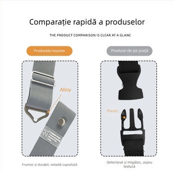 Bandă pentru bagaje cu cataramă metalică triunghiulară, curea transversală elastică, poliester, anti-furt și extensibilă