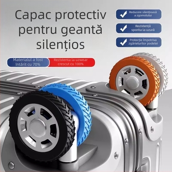 Acoperire roții bagajului — protecție din cauciuc pentru roțile de valize, înlocuire roată universală silențioasă, inel siliconic accesorii, ABS material, lansare primăvara 2025