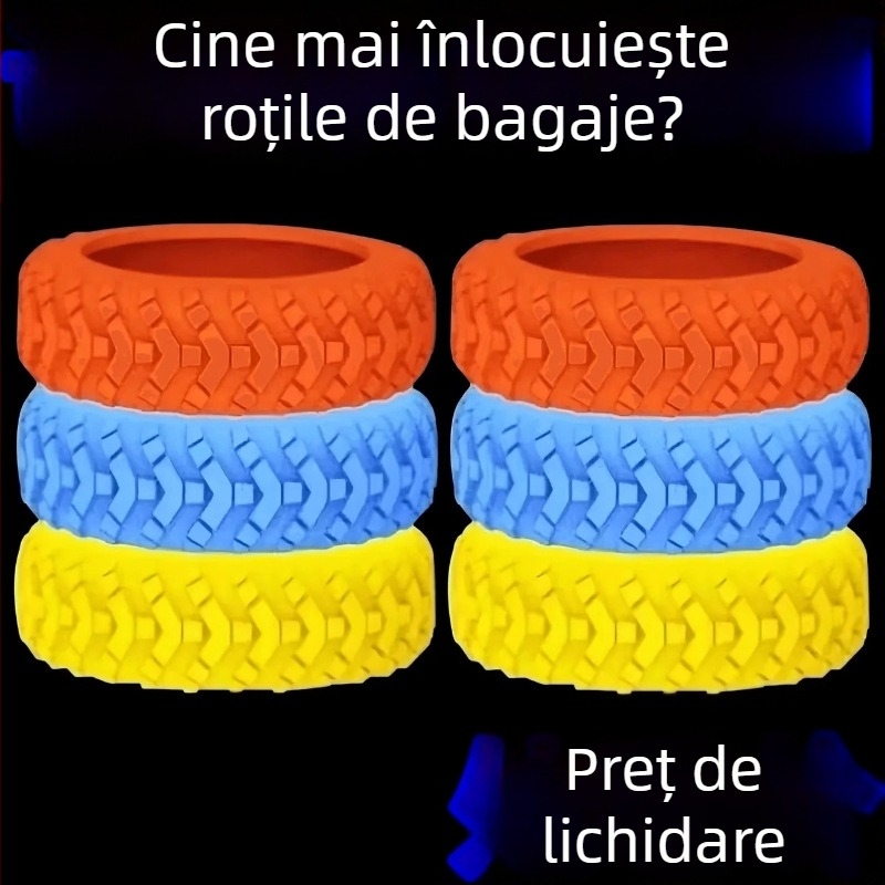 Acoperire roții bagajului — protecție din cauciuc pentru roțile de valize, înlocuire roată universală silențioasă, inel siliconic accesorii, ABS material, lansare primăvara 2025