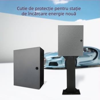 Casetă de protecție pentru încărcător EV, montaj pe perete/coloană – tip coloană, 3 circuite, 3 rânduri de întrerupătoare, carcasă din oțel laminat la rece, nivel de protecție 43, curent nominal 21 A