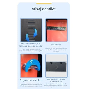 Casetă de protecție pentru încărcător EV, montaj pe perete/coloană – tip coloană, 3 circuite, 3 rânduri de întrerupătoare, carcasă din oțel laminat la rece, nivel de protecție 43, curent nominal 21 A