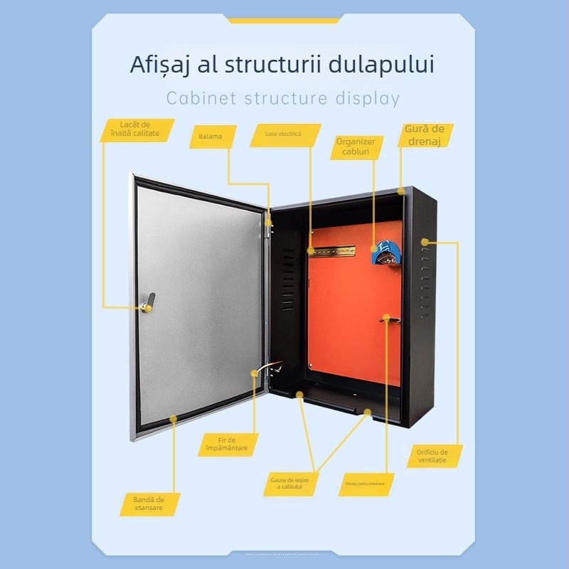 Casetă de protecție pentru încărcător EV, montaj pe perete/coloană – tip coloană, 3 circuite, 3 rânduri de întrerupătoare, carcasă din oțel laminat la rece, nivel de protecție 43, curent nominal 21 A