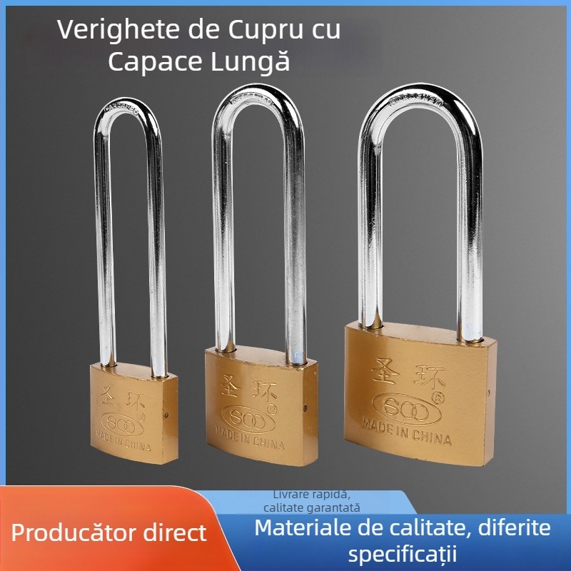 Încuietoare pentru dulapuri casnice cu tijă lungă, nucleu din cupru imitativ, stil modern minimalist, potrivită pentru casă și școală